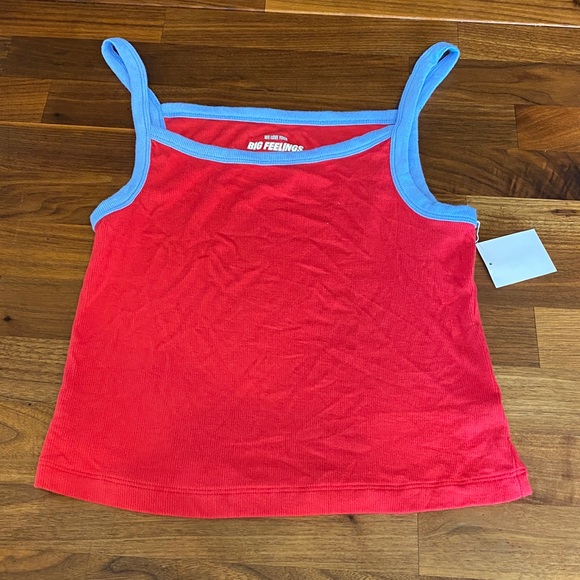 “Big Feelings” Alice & Olivia Red Tank Top Sleepwear XL - Picture 1 of 2